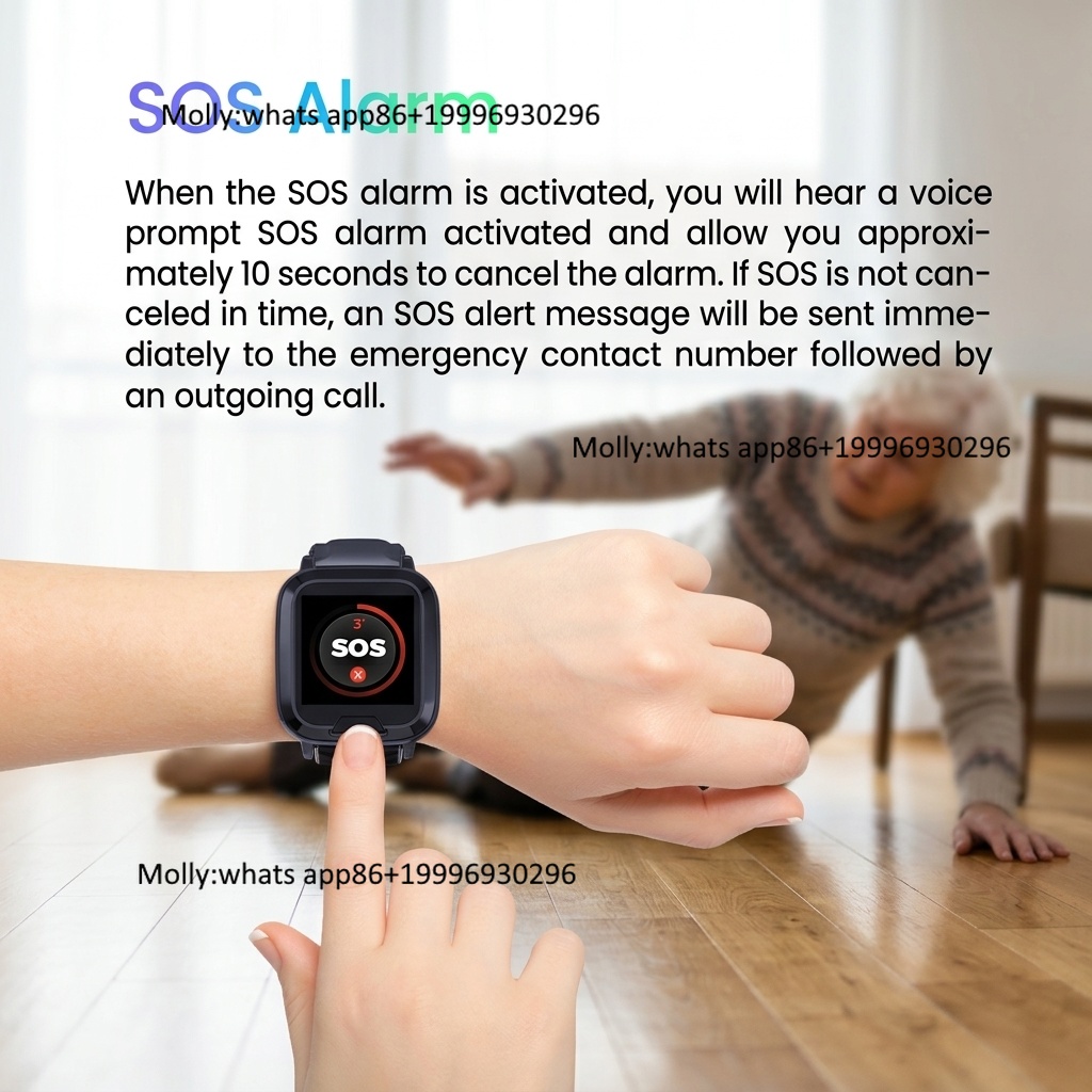Fall Detection Watch - 4G GPS İzleme Bilekliği Kalp Ritmi